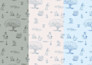 hand draw toile de jouy seamless pattern design for kids